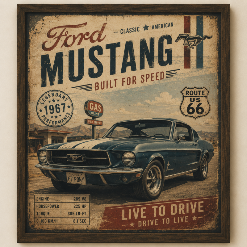 Cuadro Mustang Vintage